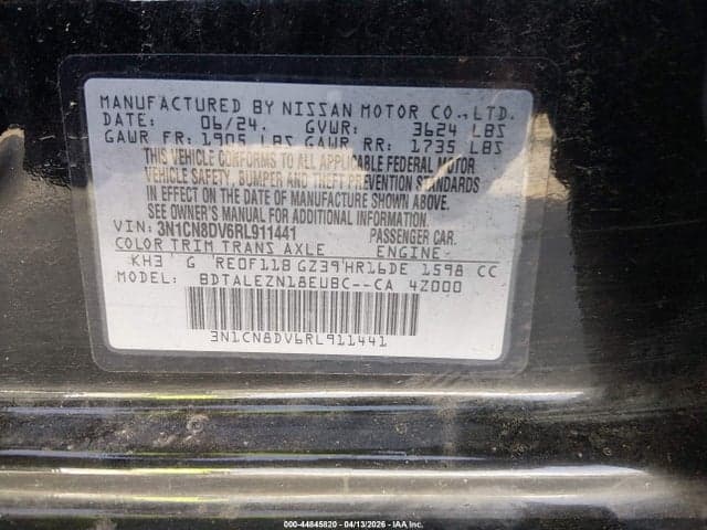2024 NISSAN VERSA 1.6 S 9