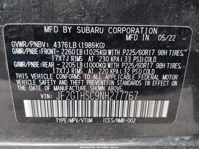 2022 SUBARU CROSSTREK SPORT 9