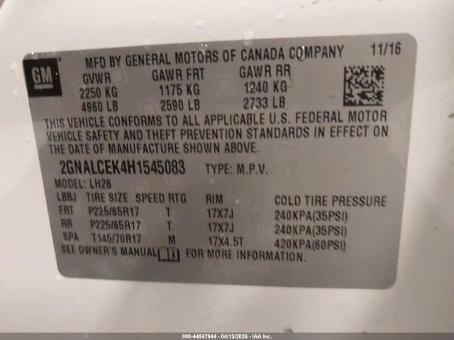 2017 CHEVROLET EQUINOX LT 9