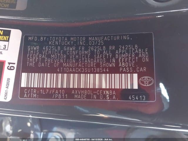 2025 TOYOTA CAMRY LE 9
