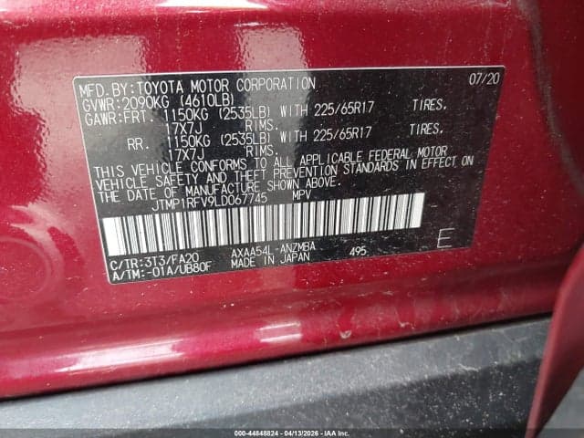 2020 TOYOTA RAV4 XLE 9