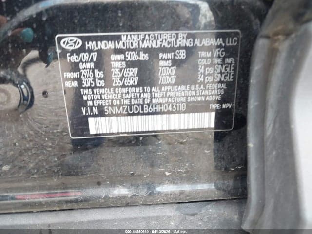 2017 HYUNDAI SANTA FE SPORT 2.4L 9