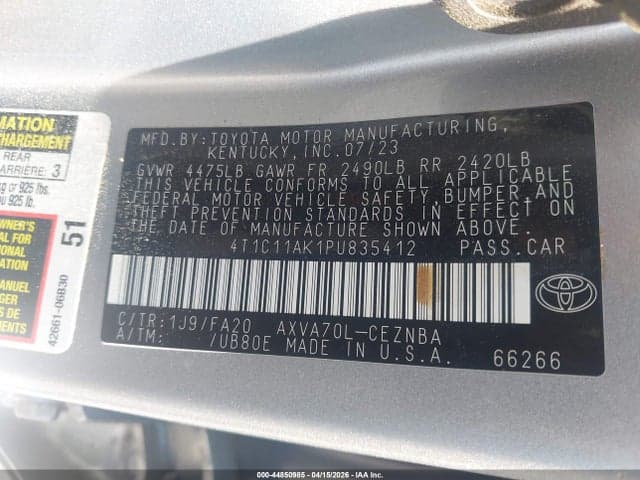 2023 TOYOTA CAMRY LE 9