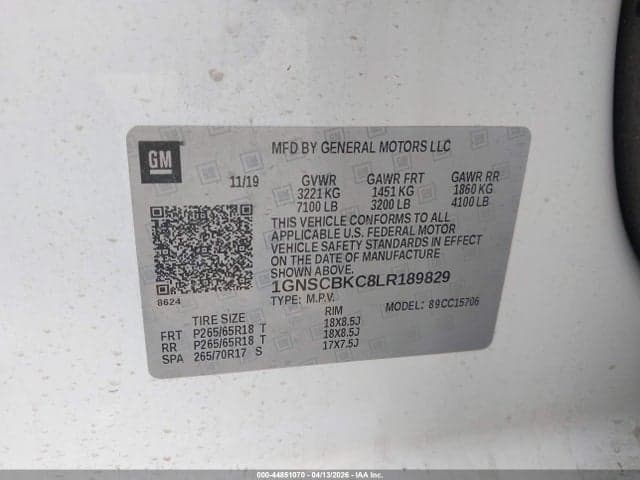 2020 CHEVROLET TAHOE 2WD LT 9
