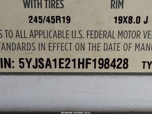 2017 TESLA MODEL S 100D/60D/75D/90D/P100D 9
