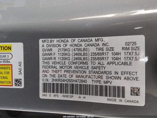 2025 HONDA CR-V LX AWD 9