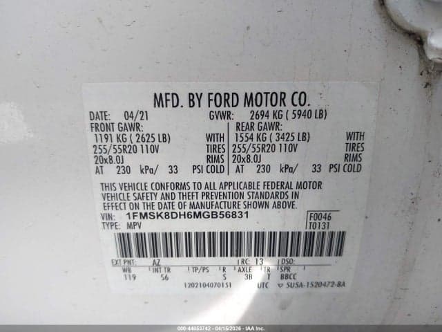 2021 FORD EXPLORER XLT 9