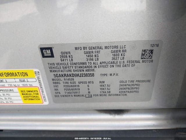 2017 BUICK ENCLAVE CONVENIENCE 9