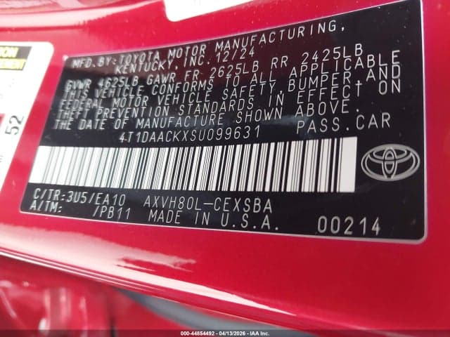 2025 TOYOTA CAMRY SE 9