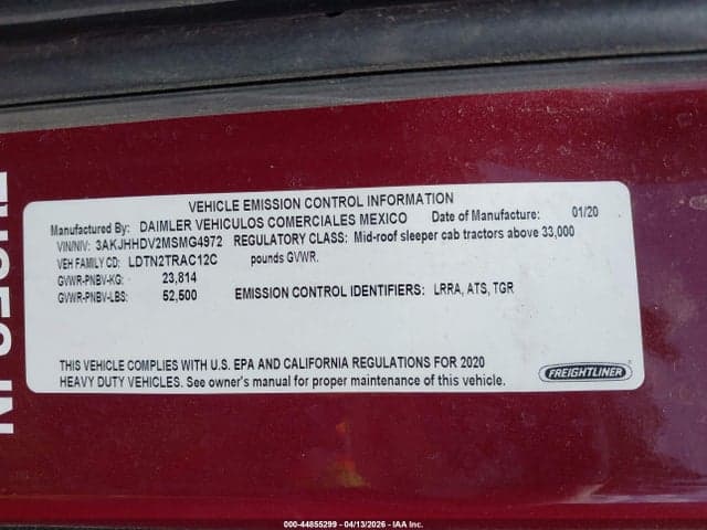2021 FREIGHTLINER NEW CASCADIA 126 9