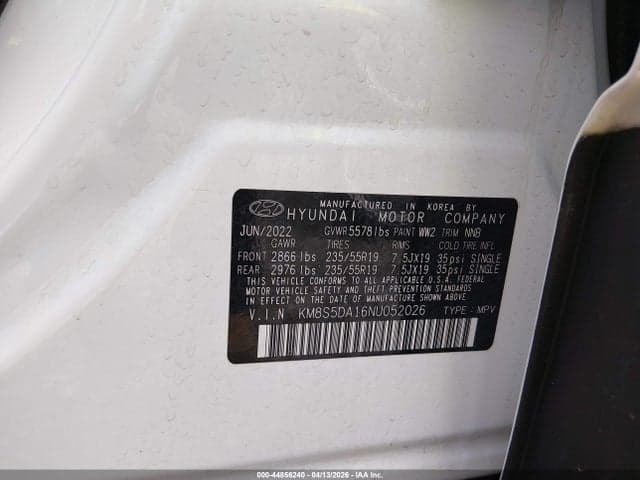 2022 HYUNDAI SANTA FE HYBRID LIMITED 10