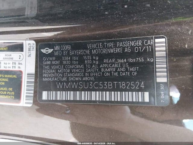 2011 MINI COOPER 9