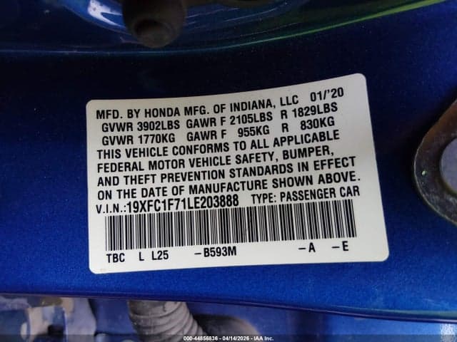2020 HONDA CIVIC EX-L 9