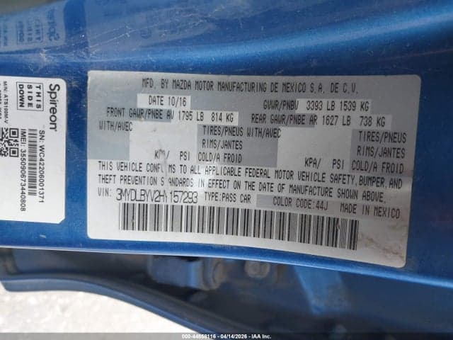 2017 TOYOTA YARIS IA 9