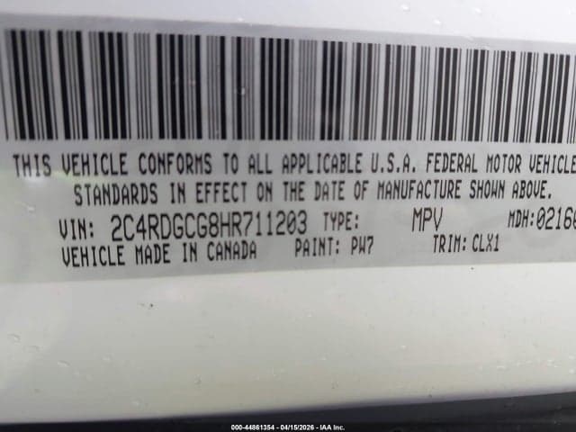 2017 DODGE GRAND CARAVAN SXT 9