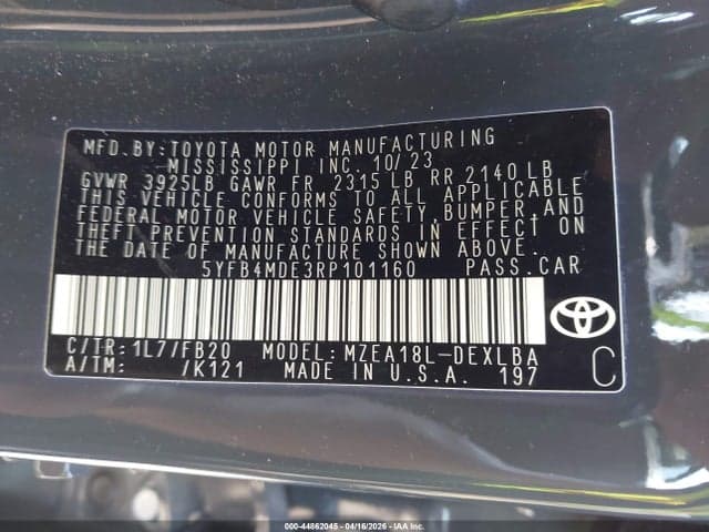 2024 TOYOTA COROLLA LE 9