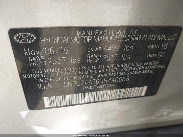 2017 HYUNDAI SONATA SE 9