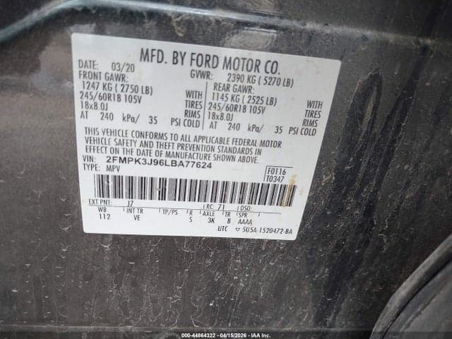 2020 FORD EDGE SEL 9