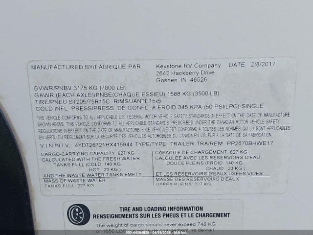 2017 KEYSTONE PASSPORT GRAND TOURI 9
