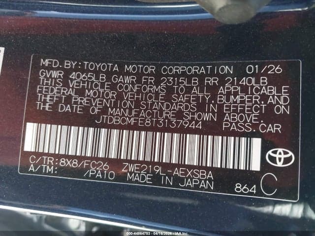 2026 TOYOTA COROLLA HYBRID HYBRID SE 9