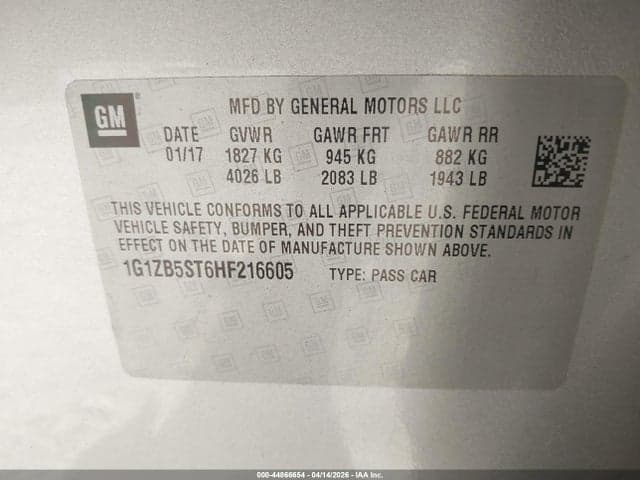 2017 CHEVROLET MALIBU LS 9