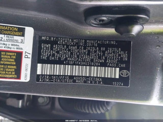 2017 TOYOTA CAMRY SE 9