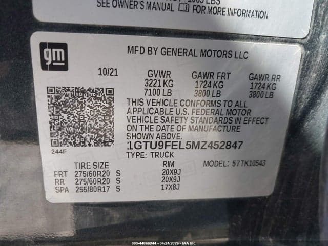 2021 GMC SIERRA 1500 4WD SHORT BOX DENALI 9