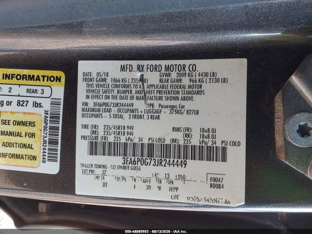 2018 FORD FUSION S 9