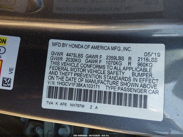 2019 HONDA ACCORD SPORT 9