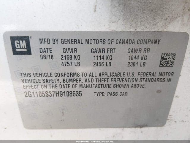 2017 CHEVROLET IMPALA 1LT 9