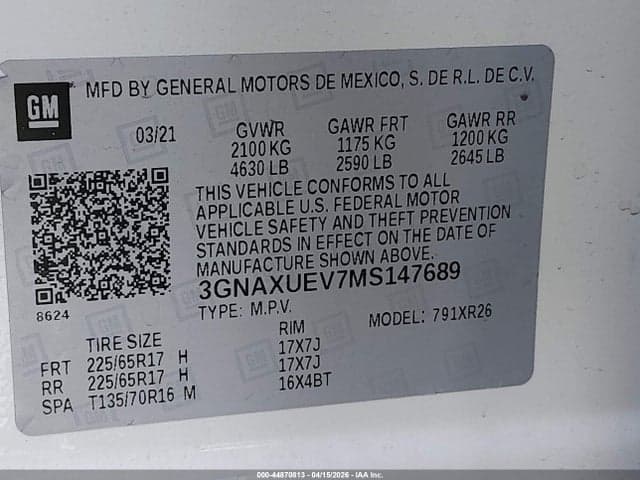 2021 CHEVROLET EQUINOX AWD LT 9