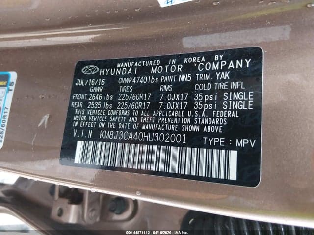 2017 HYUNDAI TUCSON SE 9