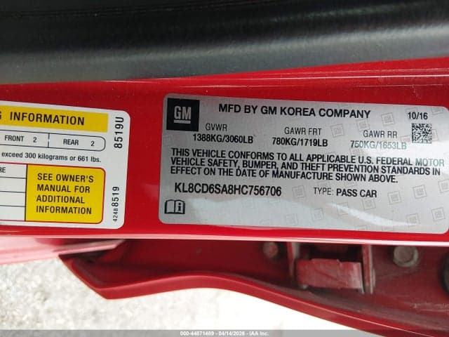 2017 CHEVROLET SPARK 1LT CVT 9