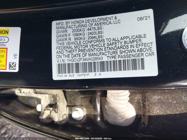 2021 HONDA ACCORD SPORT 2.0T 9