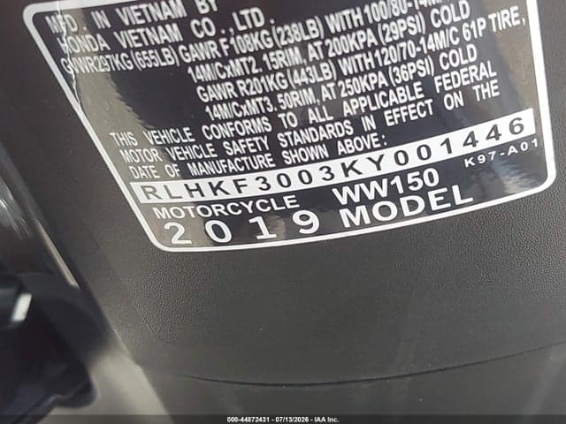 2019 HONDA WW150 10
