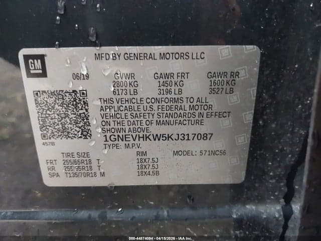2019 CHEVROLET TRAVERSE 3LT 9