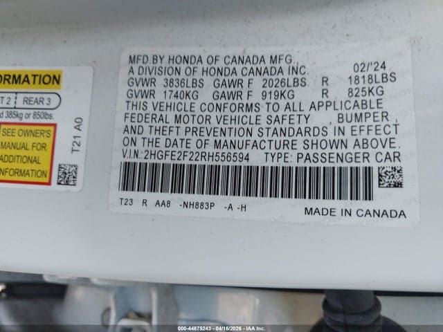 2024 HONDA CIVIC LX 9