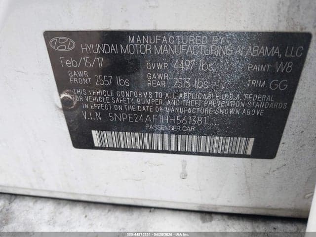 2017 HYUNDAI SONATA 9