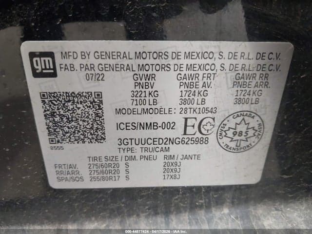 2022 GMC SIERRA 1500 ELEVATION 9
