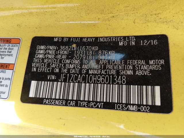 2017 SUBARU BRZ SERIES. YELLOW 9