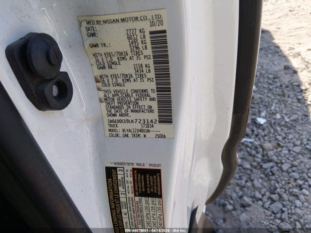 2020 NISSAN FRONTIER KING CAB S 4X2 9