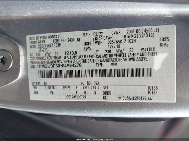 2022 FORD ESCAPE S 9