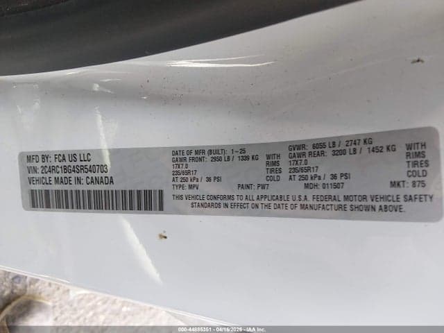 2025 CHRYSLER PACIFICA SELECT 9