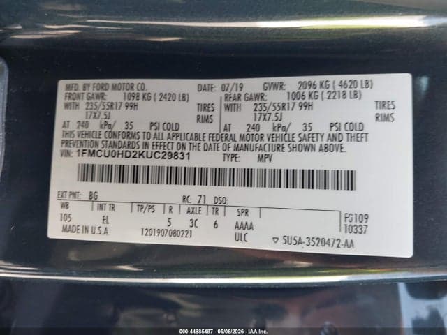 2019 FORD ESCAPE SEL 9