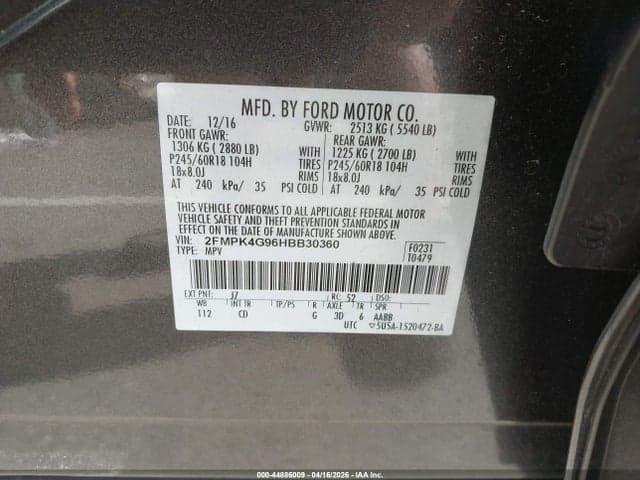 2017 FORD EDGE SE 9