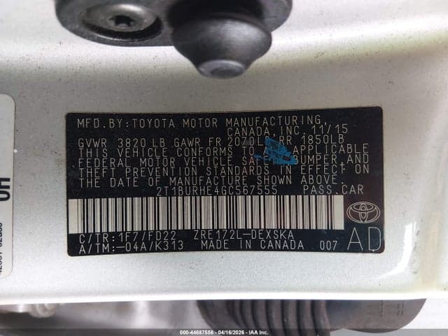 2016 TOYOTA COROLLA S PLUS 9