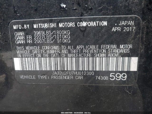 2017 MITSUBISHI LANCER ES 9