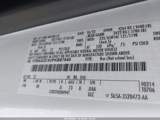 2023 FORD TRANSIT-350 PASSENGER VAN XL 9