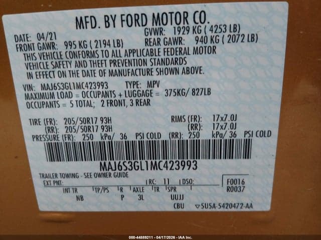 2021 FORD ECOSPORT SE 9