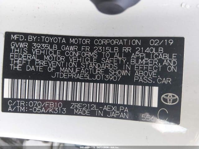 2020 TOYOTA COROLLA LE 9